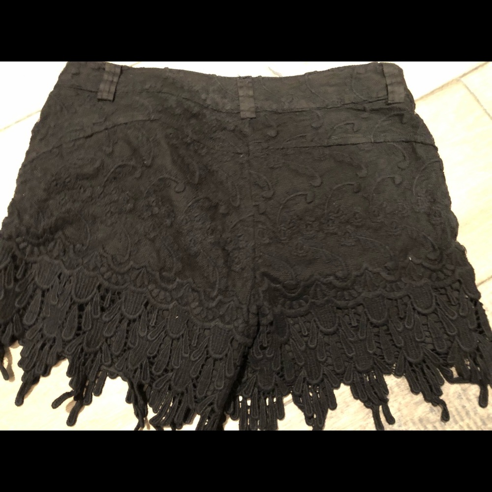 Black lace shorts